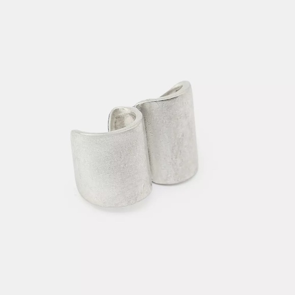 ZARA Double Metal Ring, Silver-tone M - Picture 2 of 7
